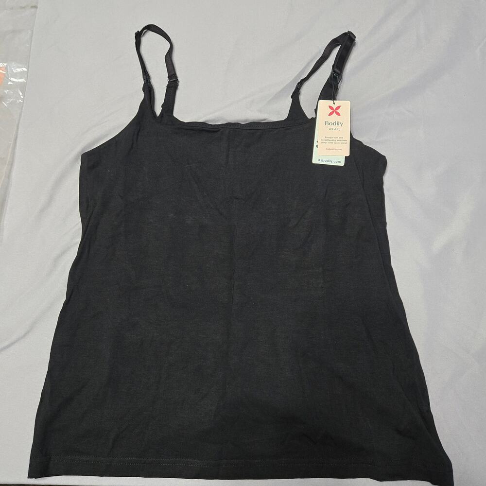 Bodily Sz Medium Black Maternity & Postpartum Nursing Camisole